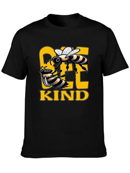 Bee Kind Graphic Tee - Black Cotton T-Shirt