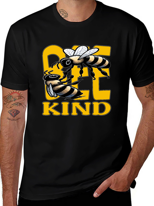 Bee Kind Graphic Tee - Black Cotton T-Shirt