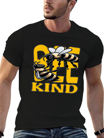 Bee Kind Graphic Tee - Black Cotton T-Shirt