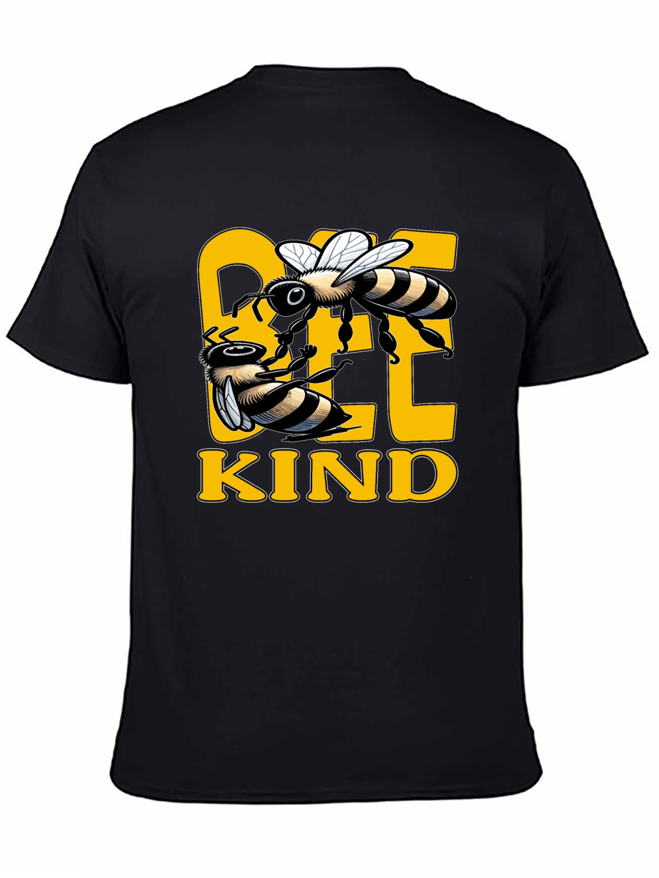 Bee Kind Graphic Tee - Black Cotton T-Shirt