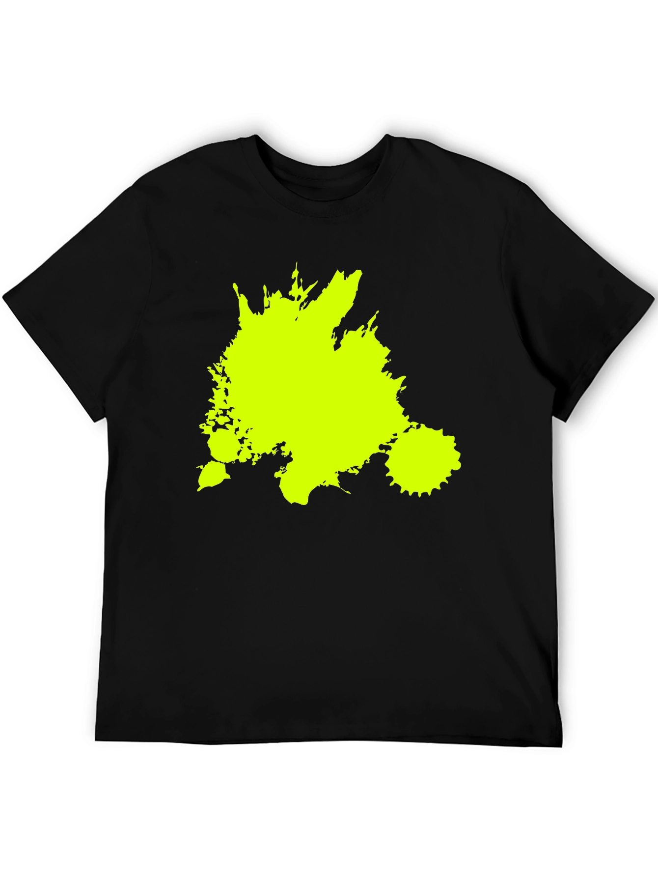 Neon Splatter Black Tee - Unique Graphic Print