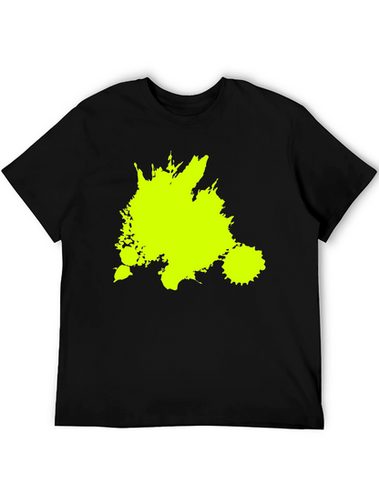 Neon Splatter Black Tee - Unique Graphic Print