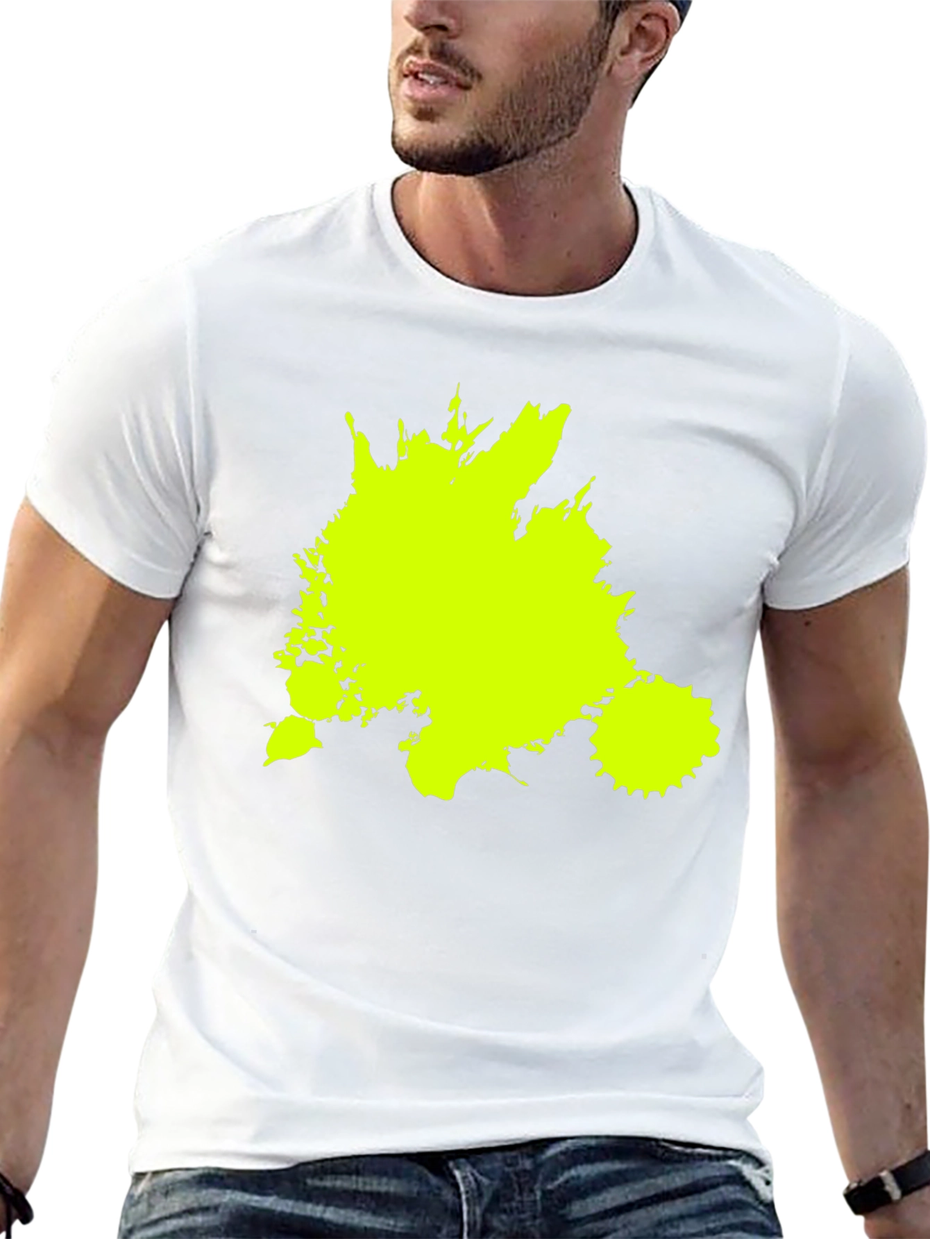 Neon Splatter Black Tee - Unique Graphic Print