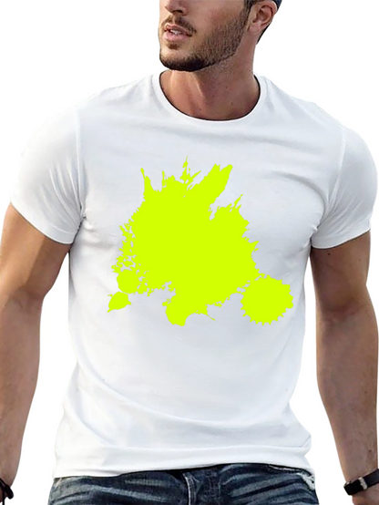Neon Splatter Black Tee - Unique Graphic Print