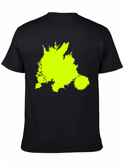 Neon Splatter Black Tee - Unique Graphic Print