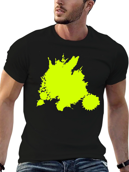 Neon Splatter Black Tee - Unique Graphic Print