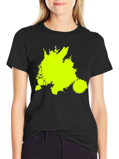 Neon Splatter Black Tee - Unique Graphic Print