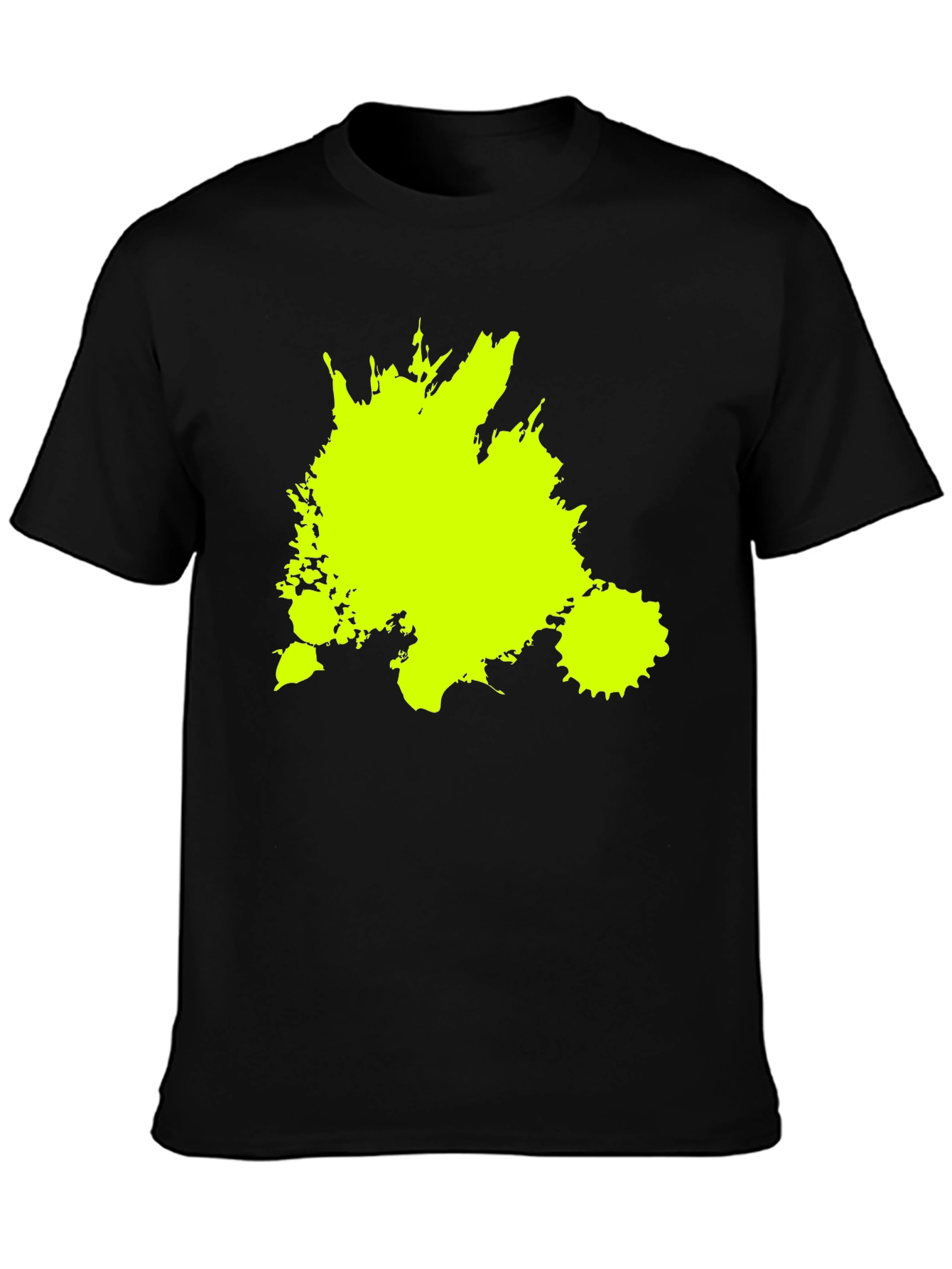Neon Splatter Black Tee - Unique Graphic Print