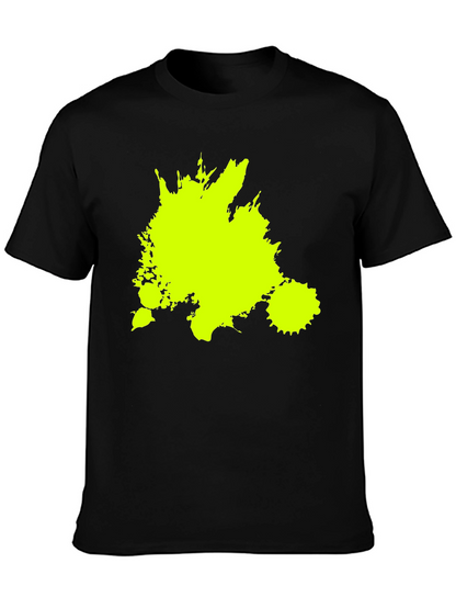 Neon Splatter Black Tee - Unique Graphic Print