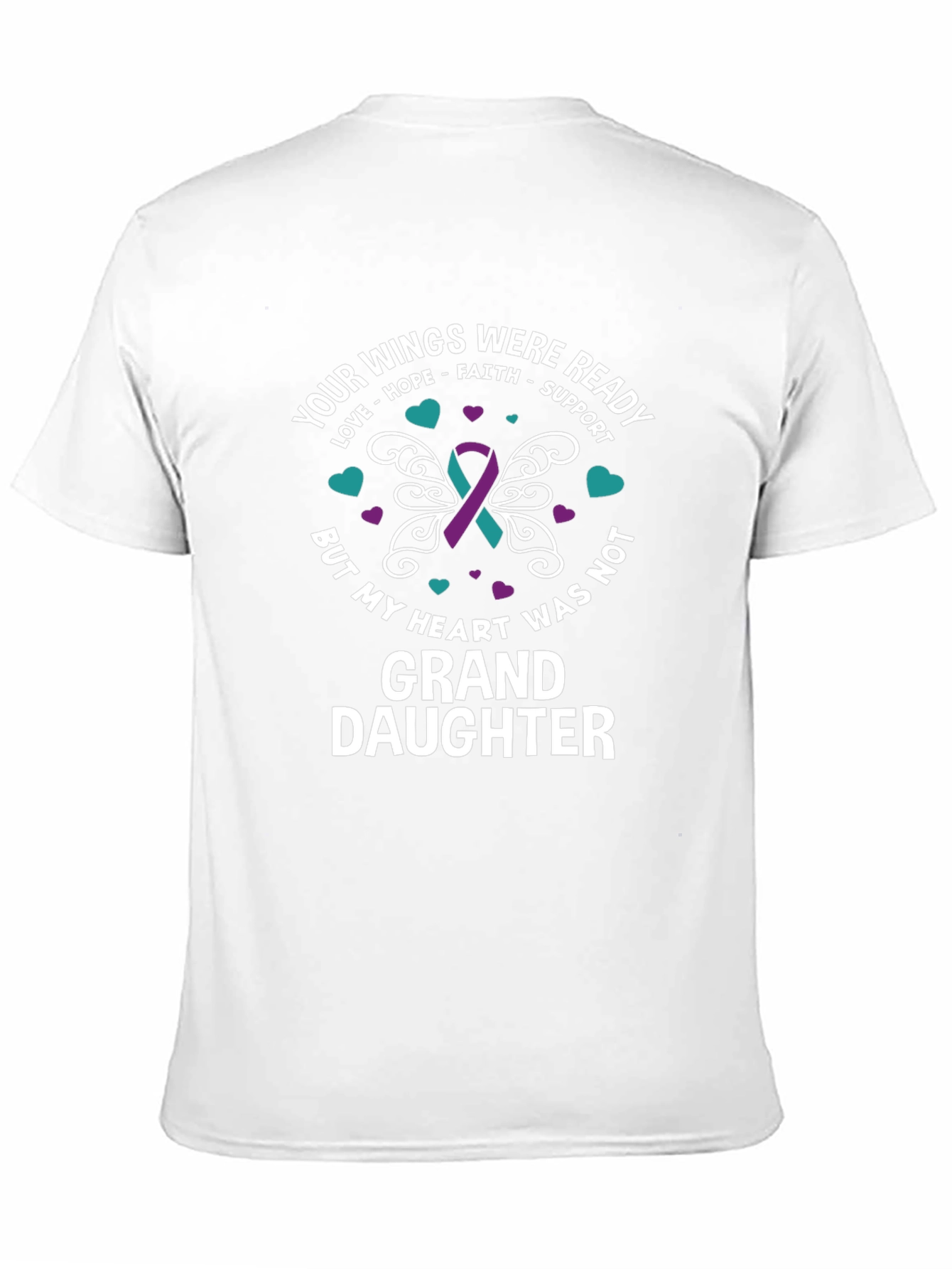 Granddaughter Memorial T-Shirt - Wings Ready Heart Not