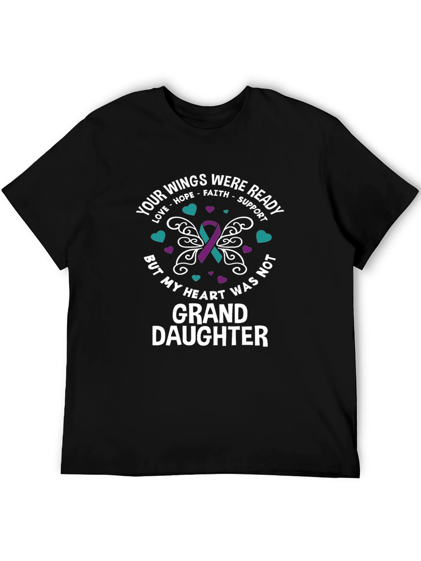 Granddaughter Memorial T-Shirt - Wings Ready Heart Not