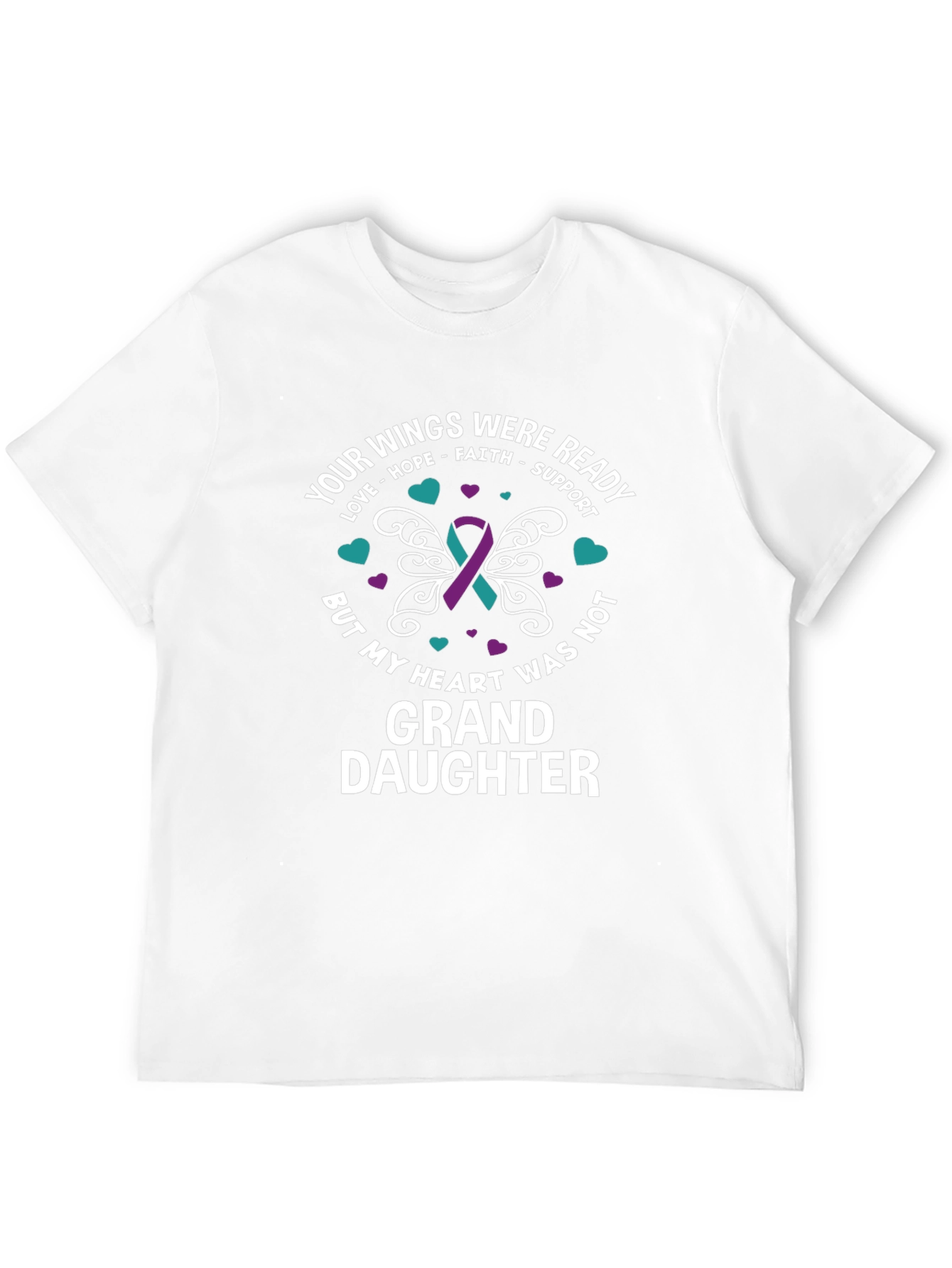 Granddaughter Memorial T-Shirt - Wings Ready Heart Not