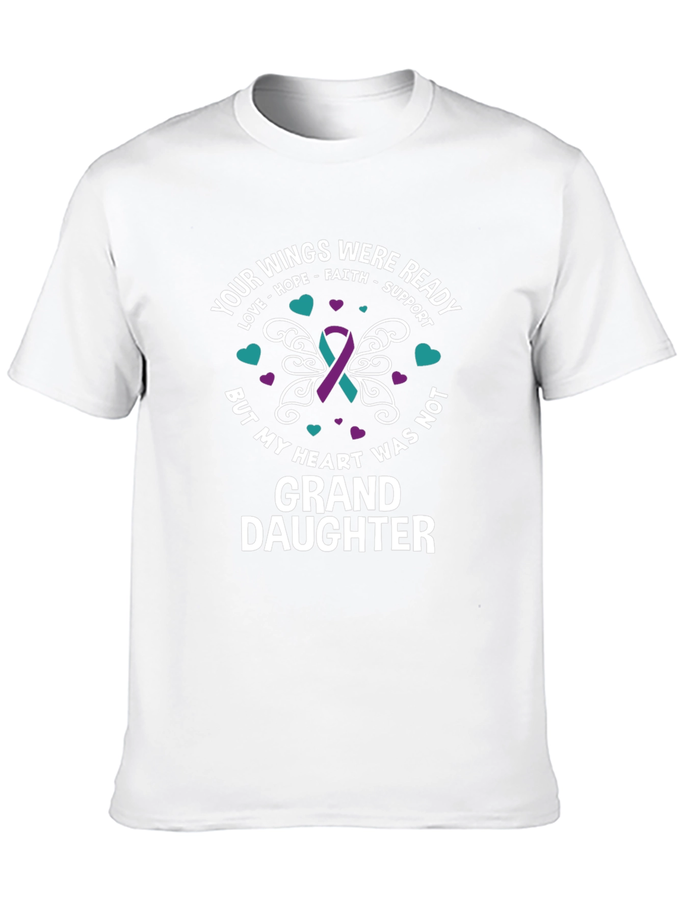 Granddaughter Memorial T-Shirt - Wings Ready Heart Not