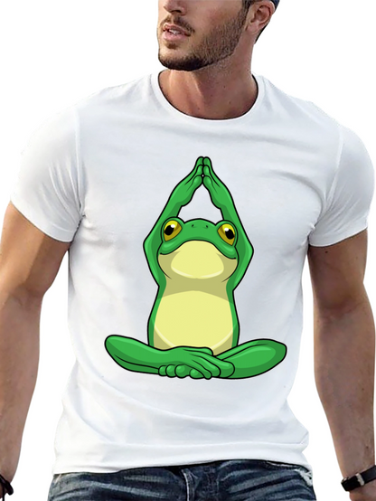 Yoga Frog Graphic Tee - Black Cotton Comfort