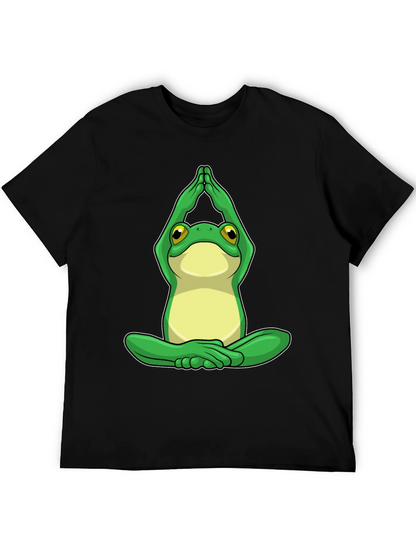 Yoga Frog Graphic Tee - Black Cotton Comfort