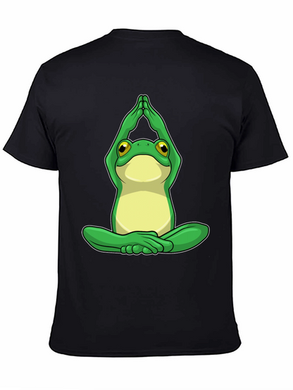 Yoga Frog Graphic Tee - Black Cotton Comfort