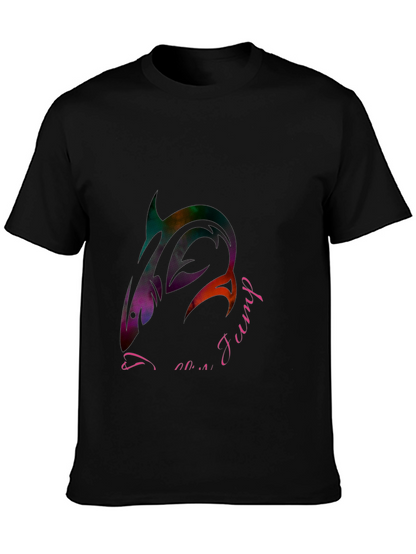Cool Shark Jump Graphic Black T-Shirt