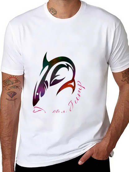 Cool Shark Jump Graphic Black T-Shirt