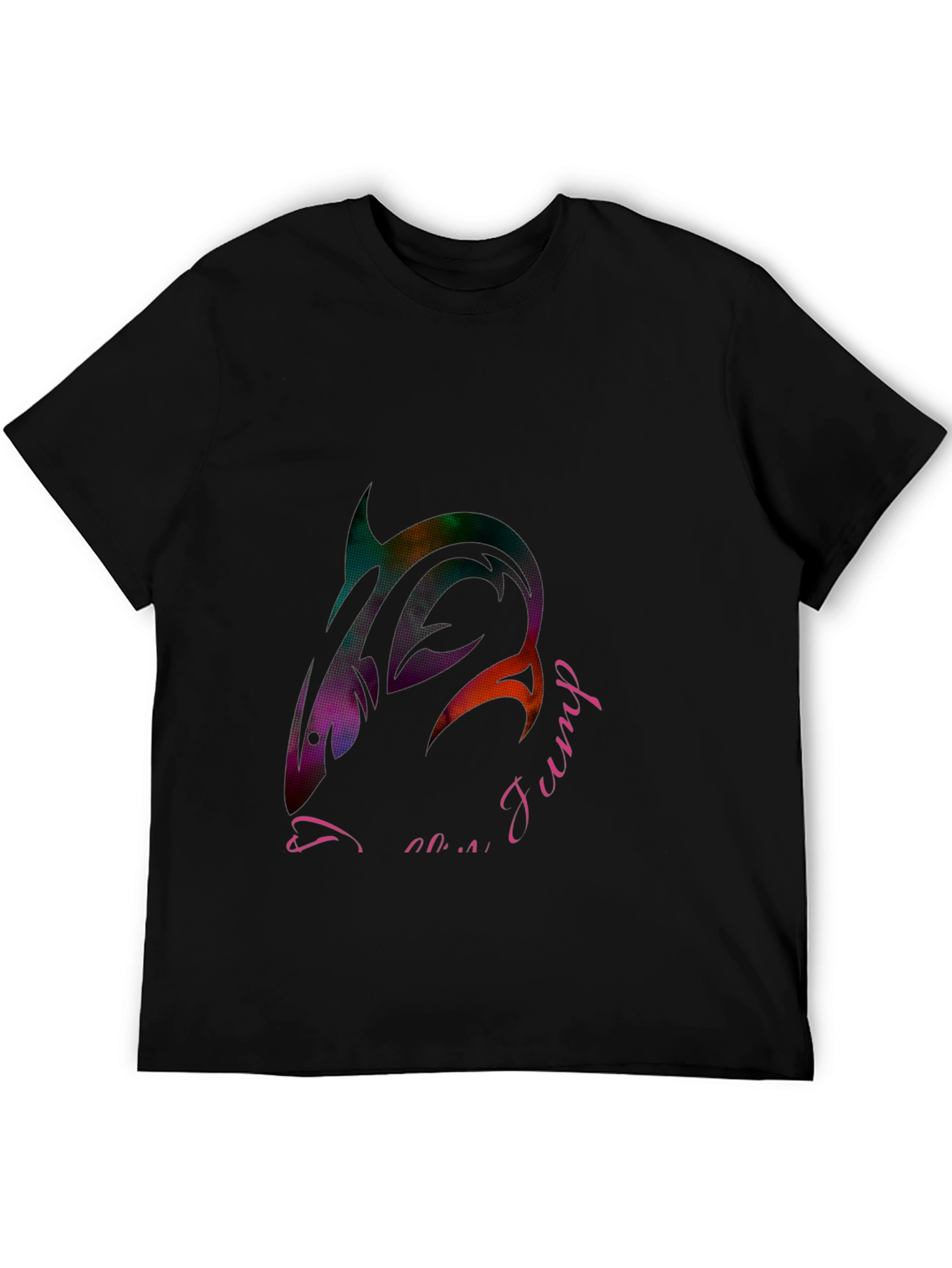 Cool Shark Jump Graphic Black T-Shirt