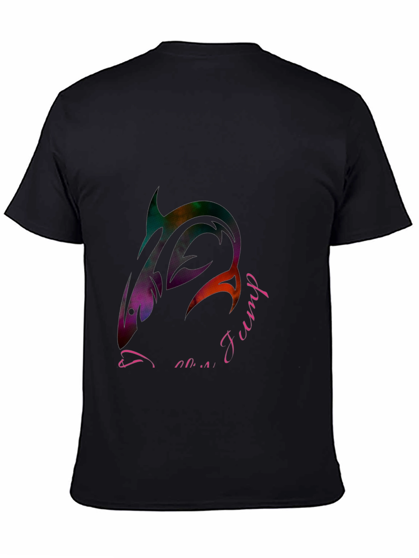 Cool Shark Jump Graphic Black T-Shirt