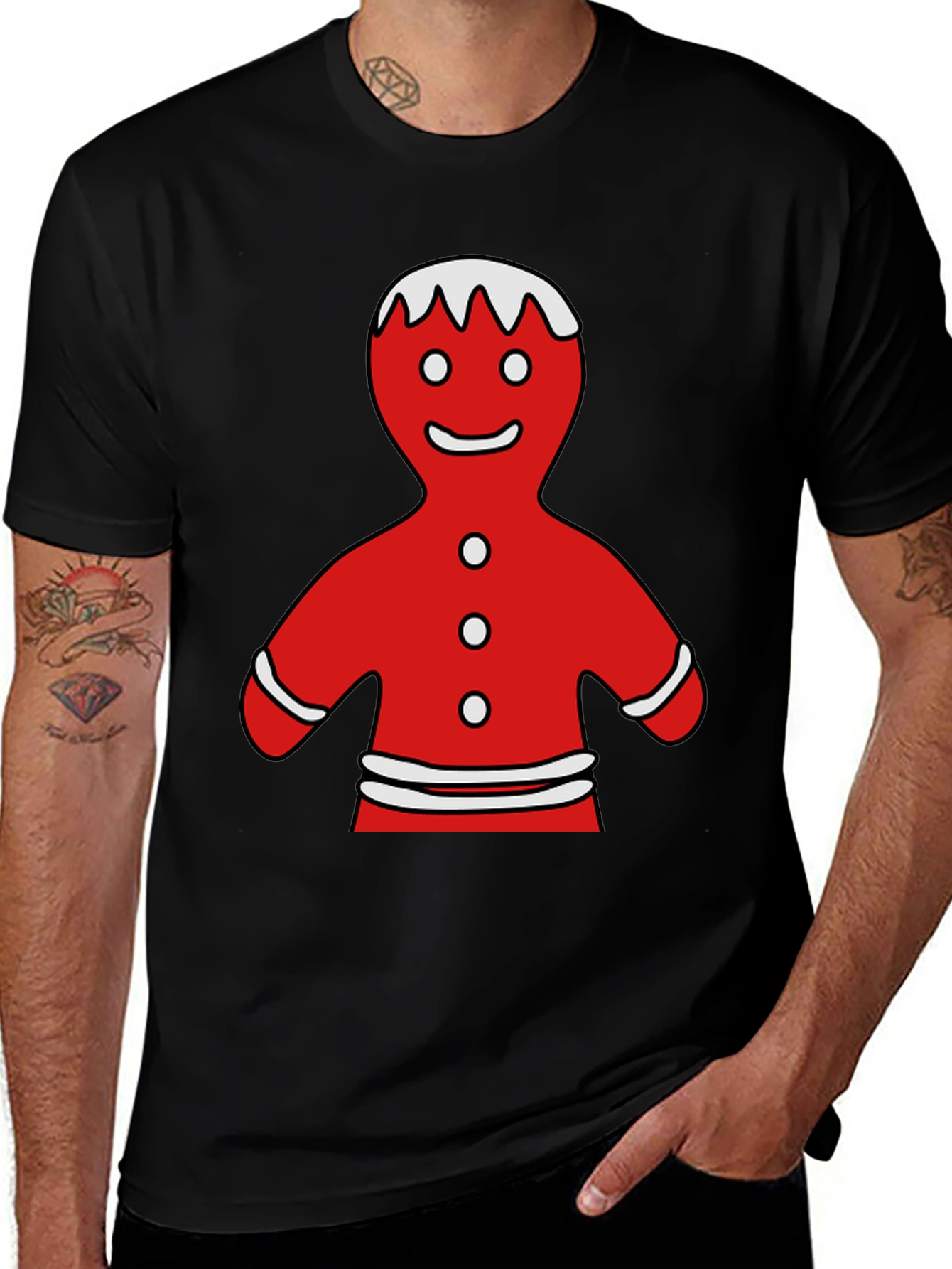 Gingerbread Man Graphic Tee - Holiday Festive Shirt