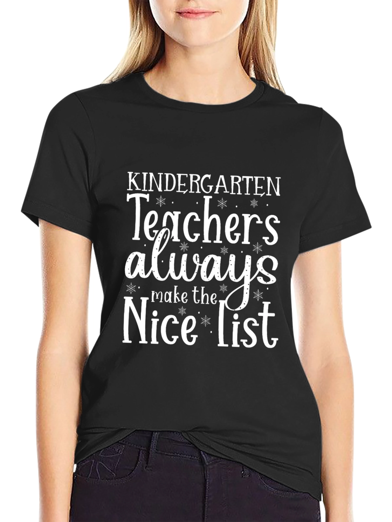 Kindergarten Teacher Nice List Graphic Tee