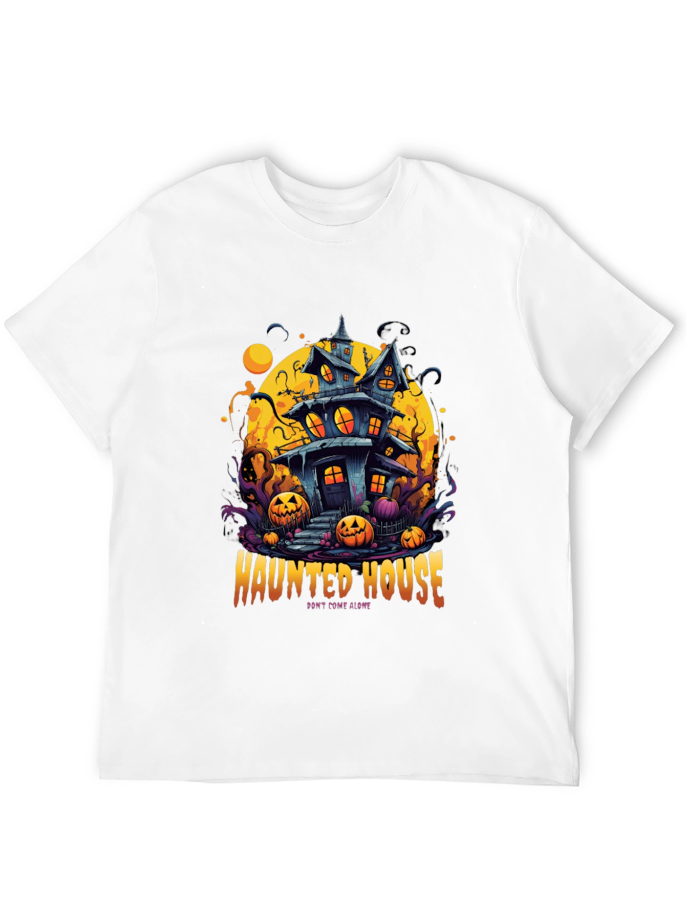 Spooky Haunted House Graphic Tee - Halloween Shirt