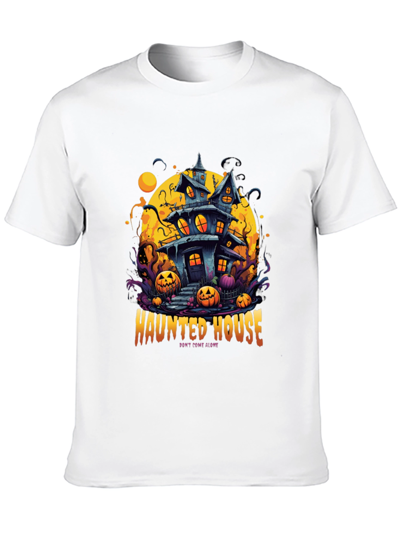 Spooky Haunted House Graphic Tee - Halloween Shirt