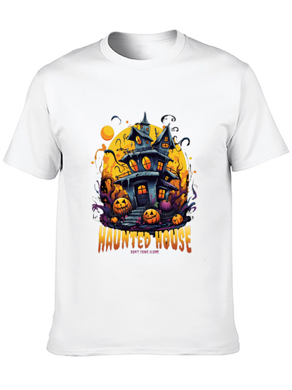 Spooky Haunted House Graphic Tee - Halloween Shirt