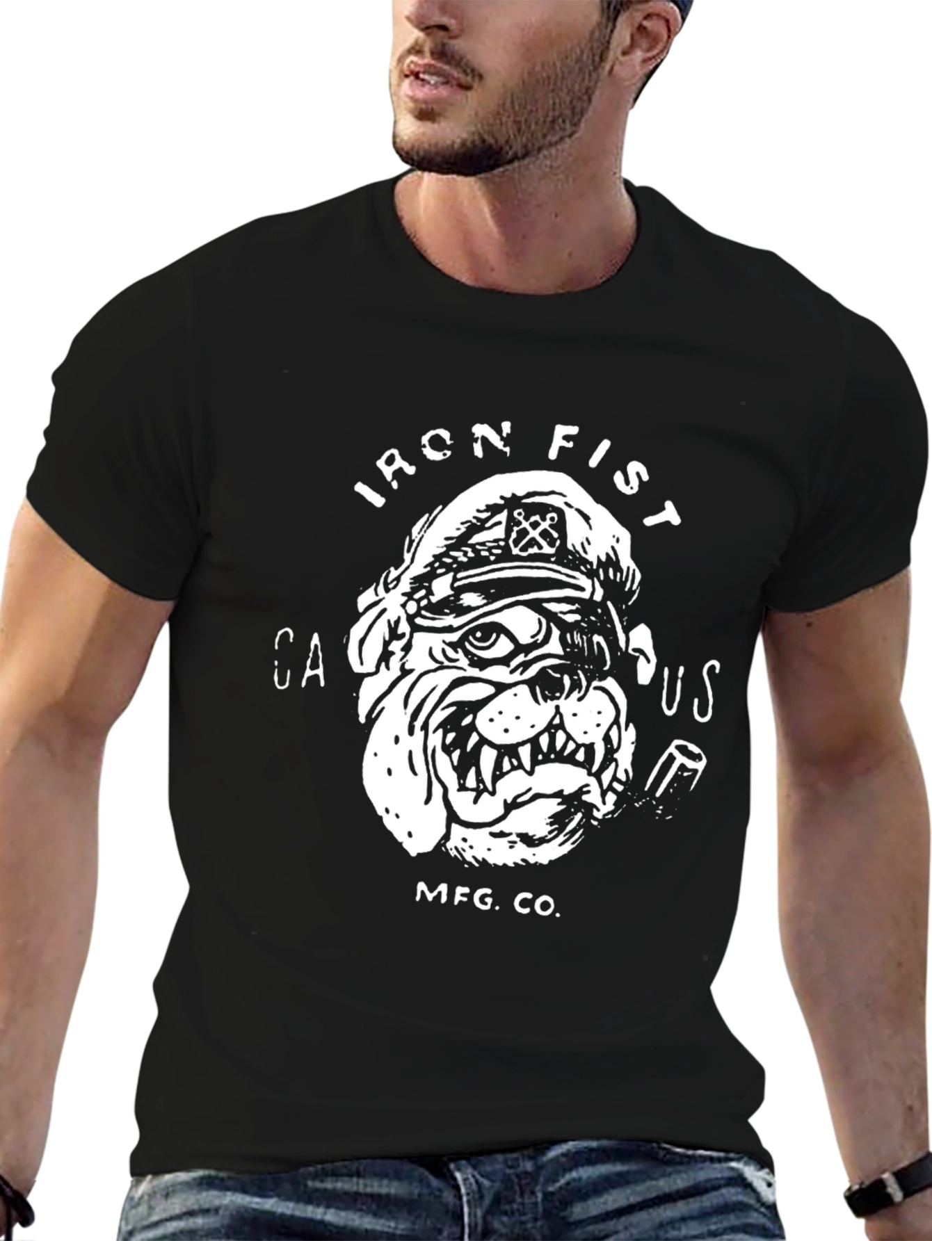 Iron Fist Bulldog Graphic Tee - Black