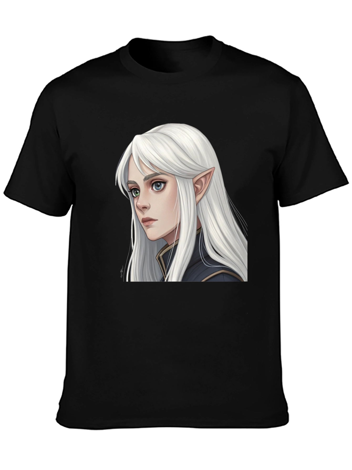Elf Portrait Black T-Shirt