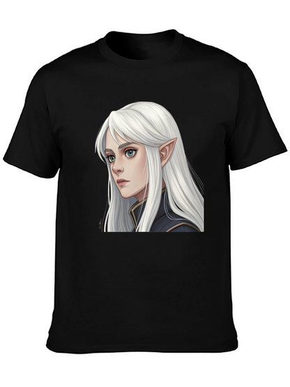 Elf Portrait Black T-Shirt