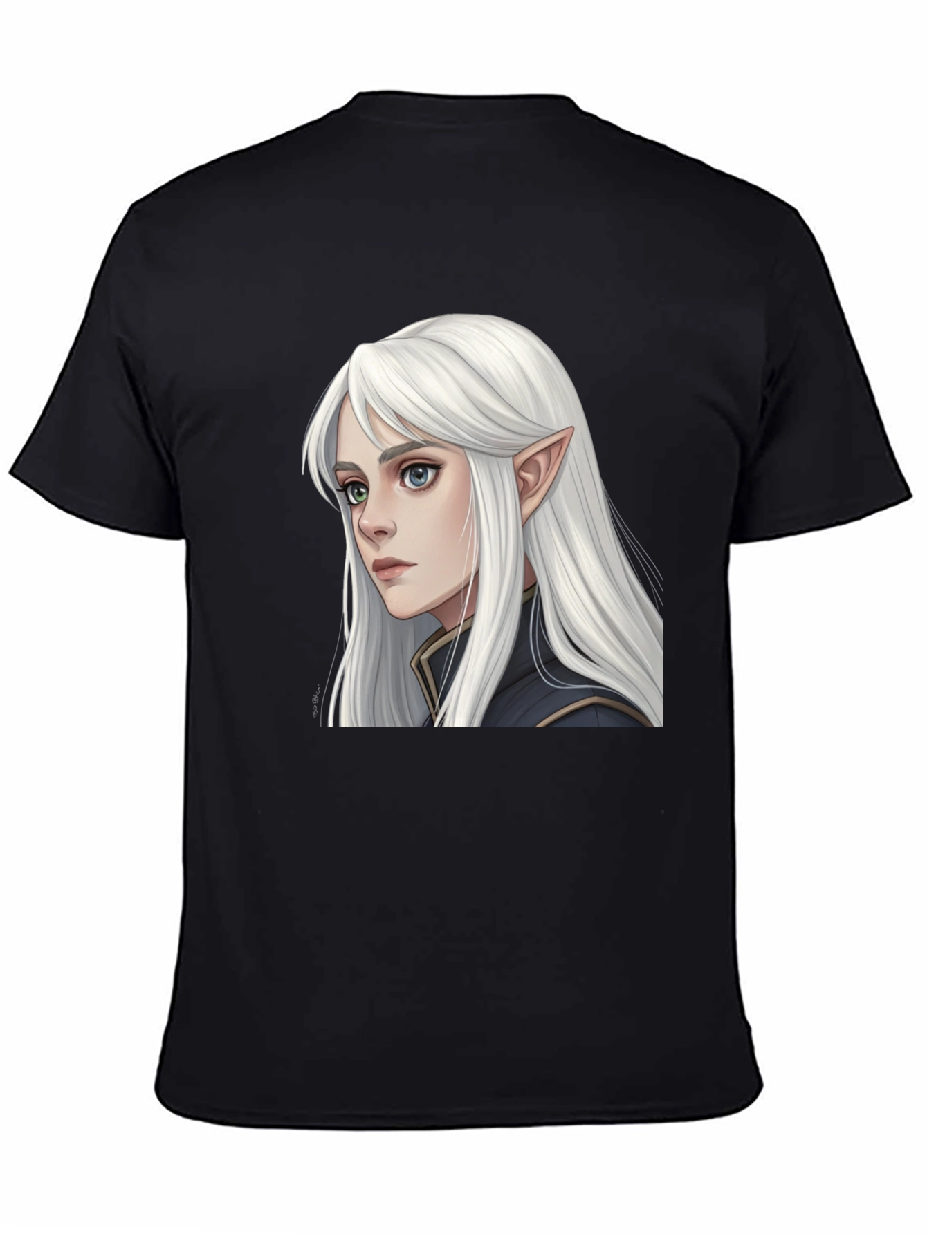 Elf Portrait Black T-Shirt