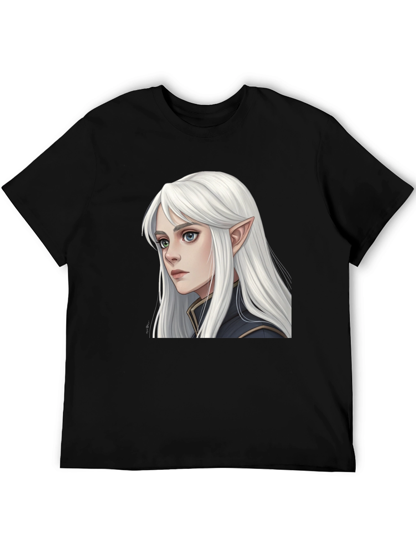 Elf Portrait Black T-Shirt