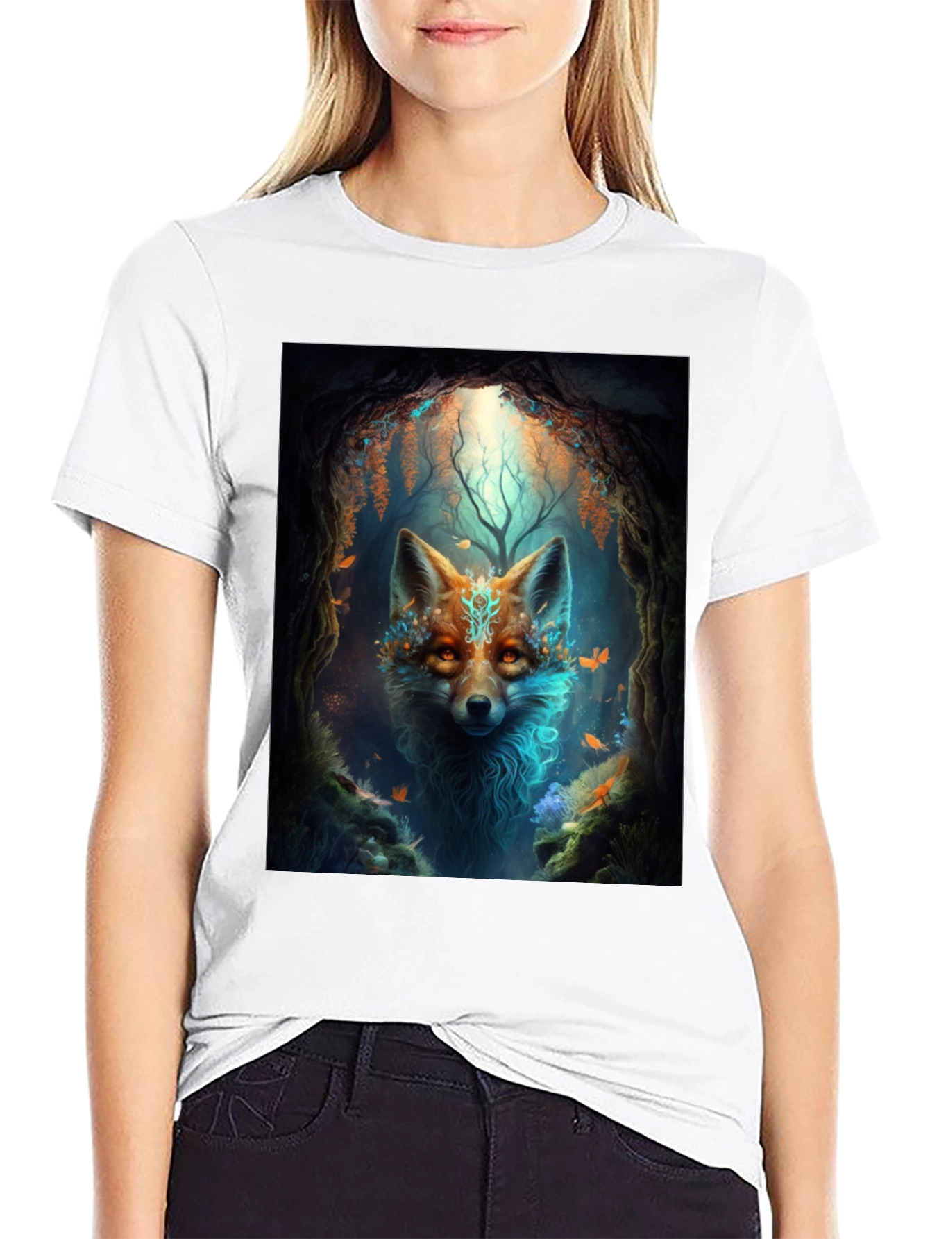 Mystic Fox Graphic Tee - Black