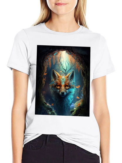 Mystic Fox Graphic Tee - Black