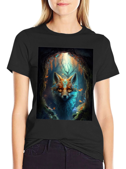 Mystic Fox Graphic Tee - Black