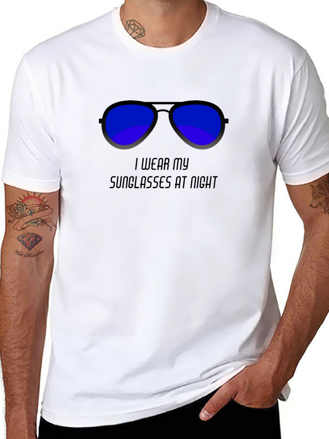 Sunglasses at Night Graphic Tee - Black