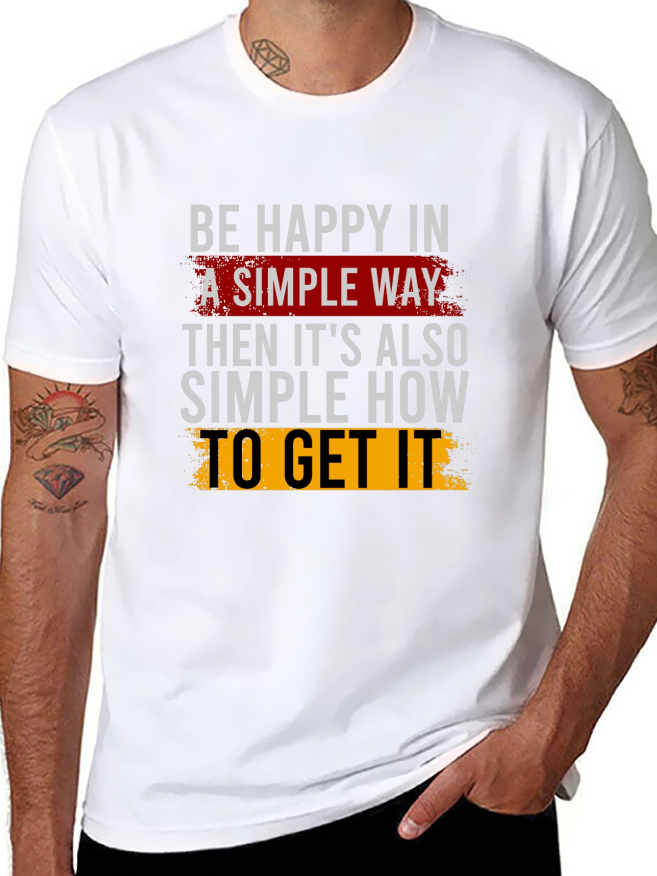 Be Happy Slogan Black Graphic Tee