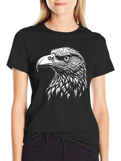 Bold Eagle Graphic Tee - Classic Black Cotton