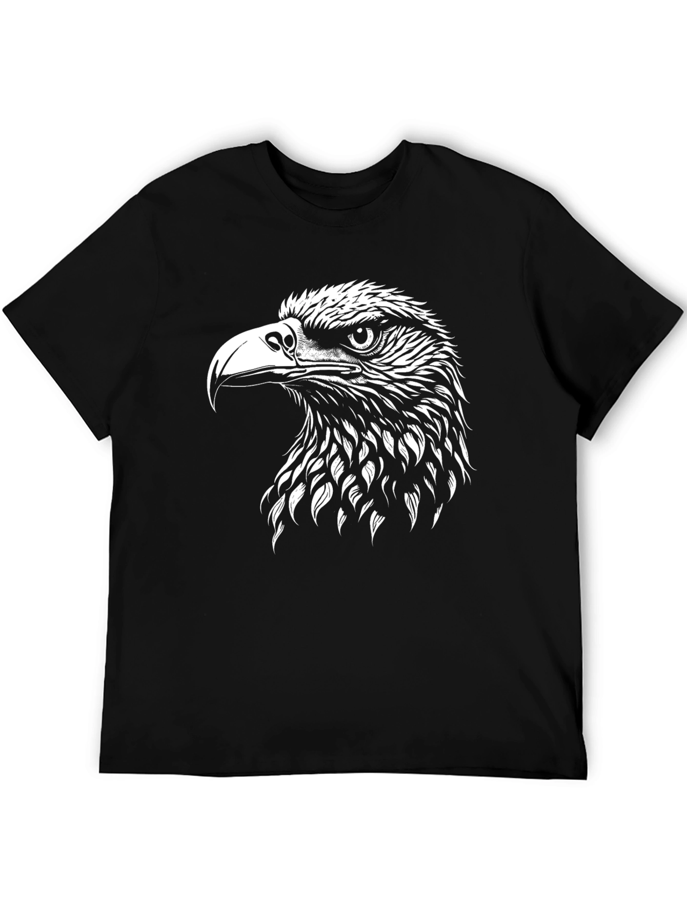 Bold Eagle Graphic Tee - Classic Black Cotton