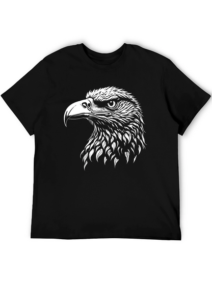 Bold Eagle Graphic Tee - Classic Black Cotton