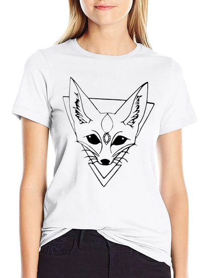 Geometric Fox Tee - Black Graphic T-Shirt
