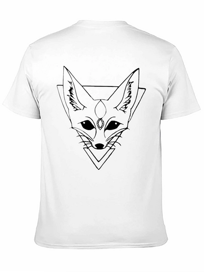 Geometric Fox Tee - Black Graphic T-Shirt