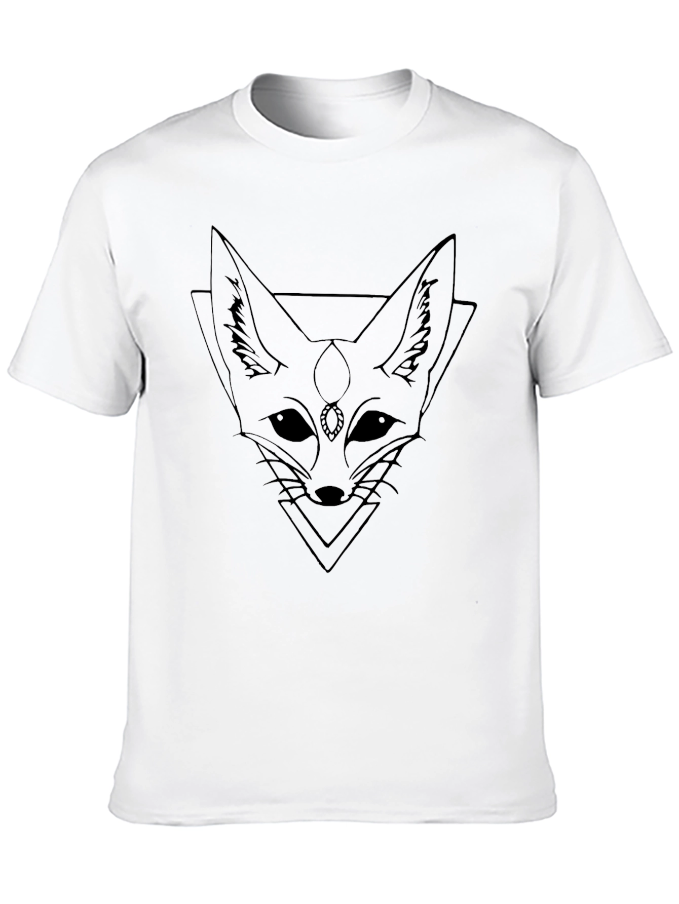 Geometric Fox Tee - Black Graphic T-Shirt