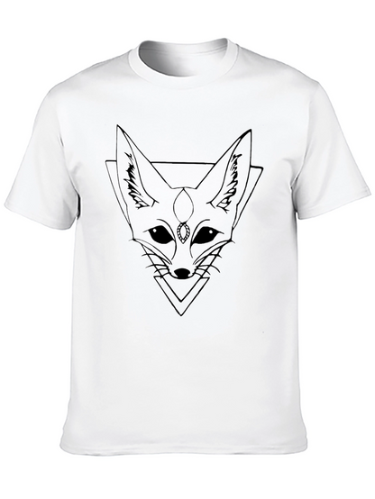 Geometric Fox Tee - Black Graphic T-Shirt