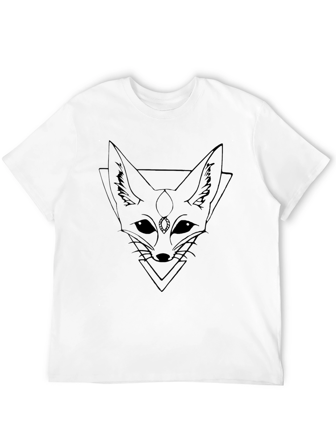 Geometric Fox Tee - Black Graphic T-Shirt