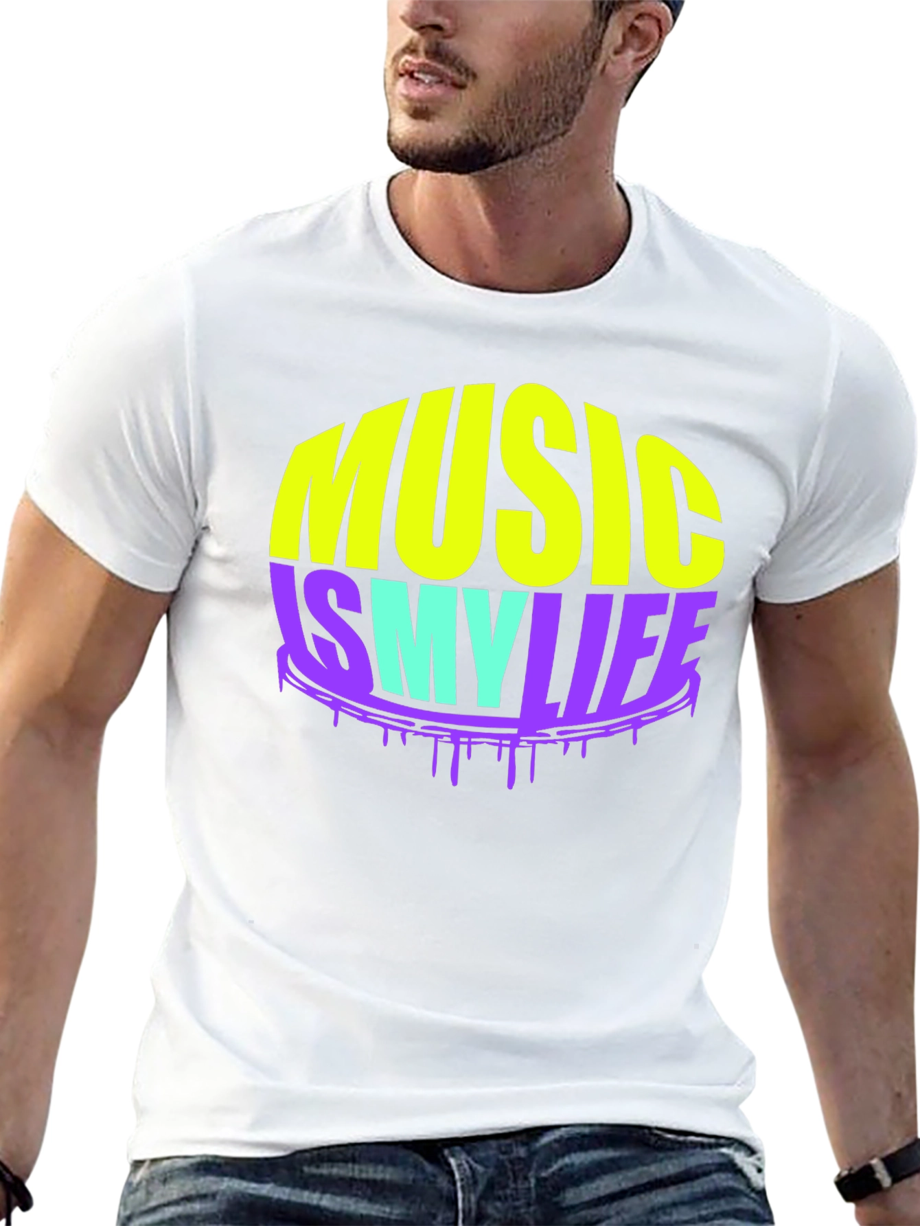 Music Is My Life Black Graphic Tee