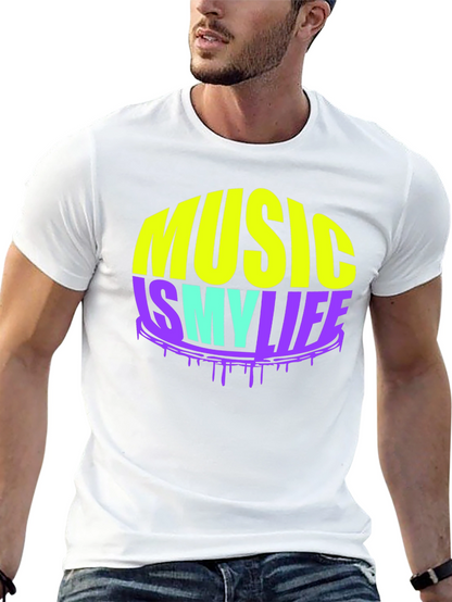 Music Is My Life Black Graphic Tee