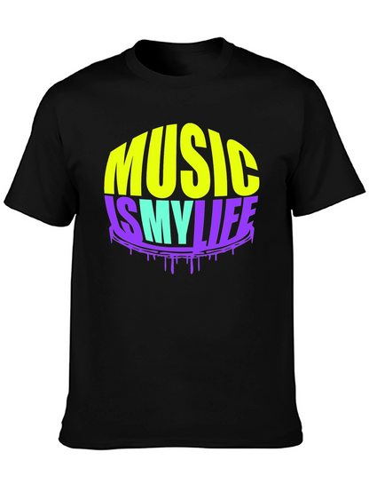 Music Is My Life Black Graphic Tee